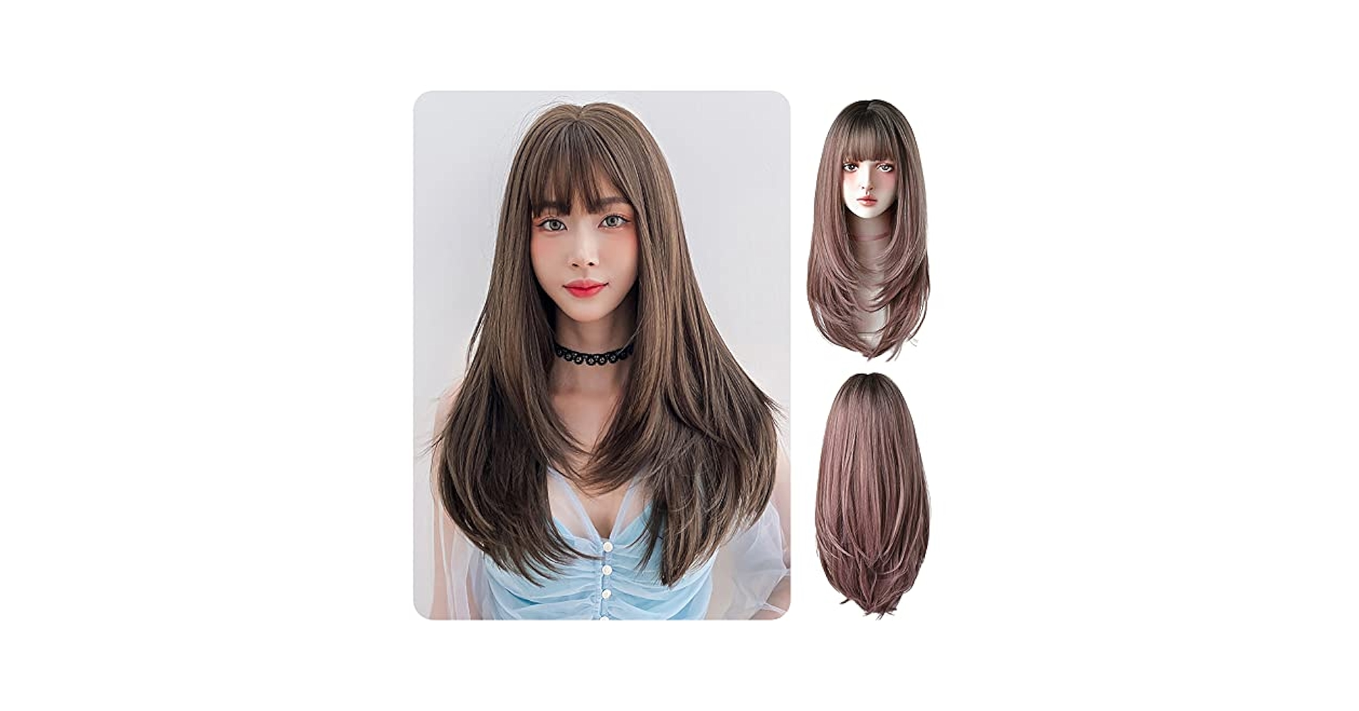 Amazon.co.jp: KutuKowi ロング ウィッグ ストレート レイヤー